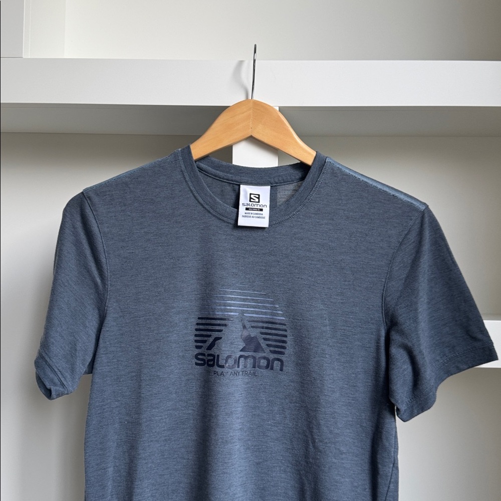 Men’s Salomon logo t shirt in slate blue